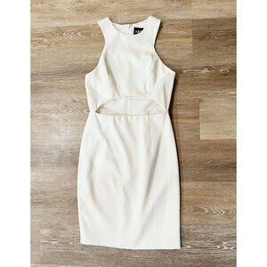 Abyss by Abby Sz XS Ivory Off White Cut Out Sheath Pencil Dress
